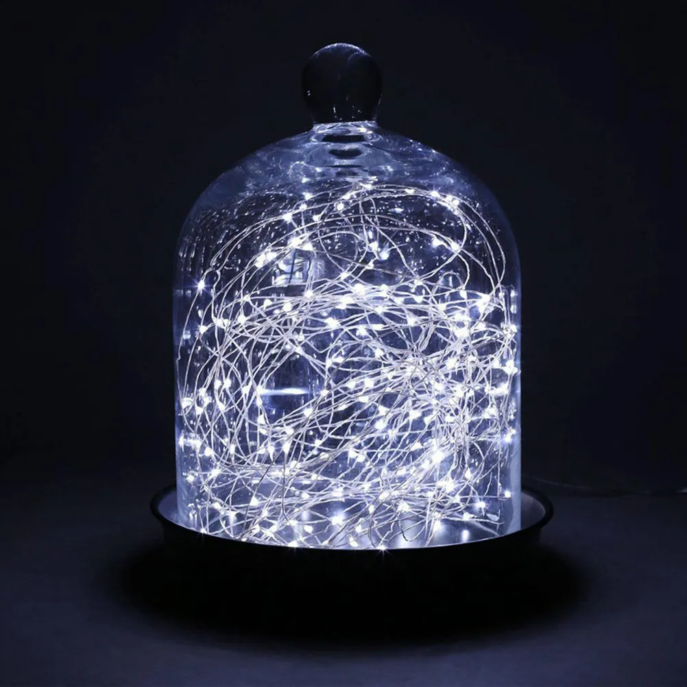 

10-метровая светодиодная гирлянда с питанием от USB, 100 белых лампочек, серебряный провод, теплый свет, для вечеринок, свадеб, украшения помещений и улицы, фестивалей, праздничная гирлянда