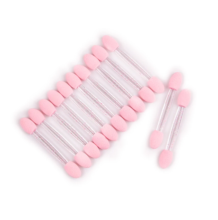 50 teile/paket Chrom Glitter Stift Applikator Dual-end Lidschatten Schwamm Frauen Hause Make-Up Nägel DIY Pinsel Glitters Malerei Stift