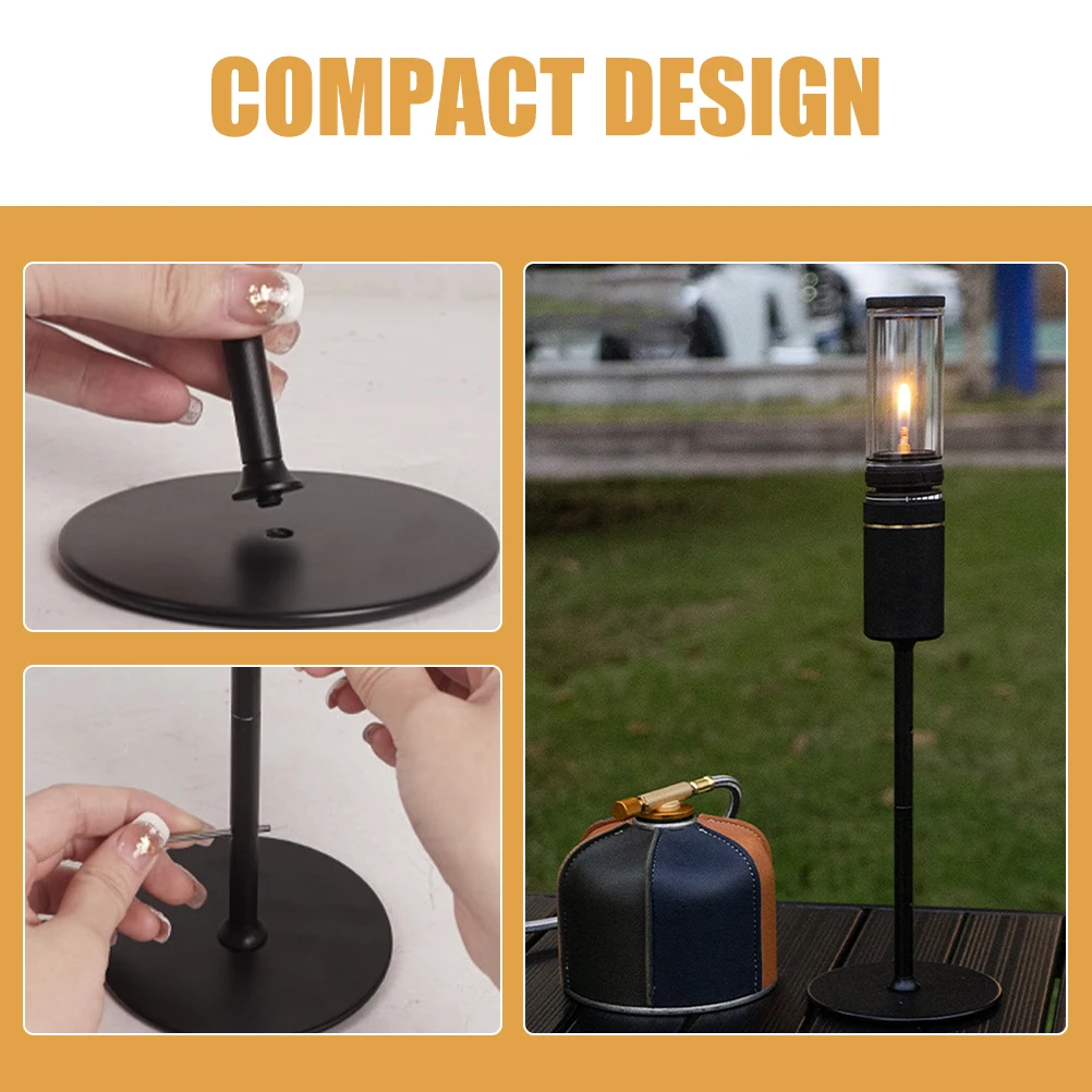 

Telescopic Folding Table Light Stand Camping Accessories Hanging Bracket Tool Metal Black Aluminum Alloy