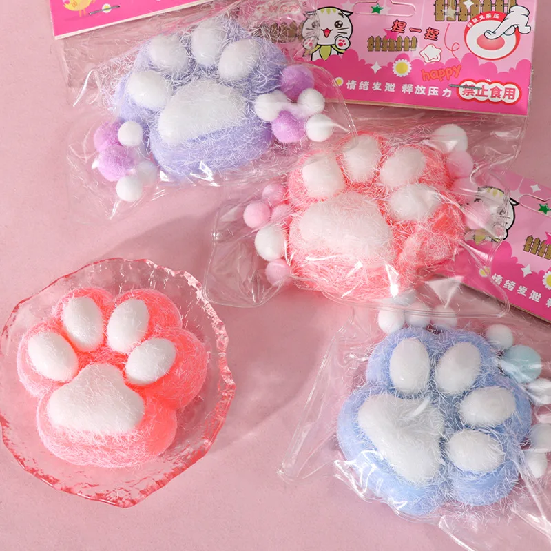 Plush Squish Cute Soft Antistress Foot Cat Paws Squeeze Toy Squishy Taba Foot Girls Kids Toys Gifts Fidget Adult Sensory Toys