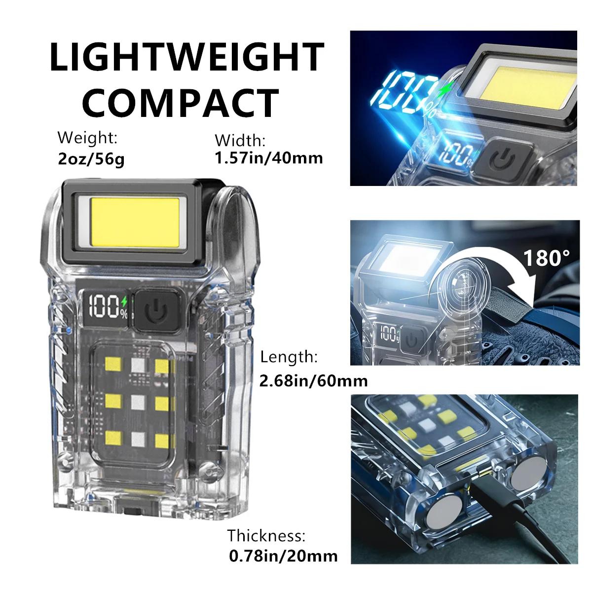 

Перезаряжаемый через USB светодиодный фонарик для кемпинга и походов, 7 режимов, мини-фонарик для экстренных ситуаций и работы (доставка только через USPS).