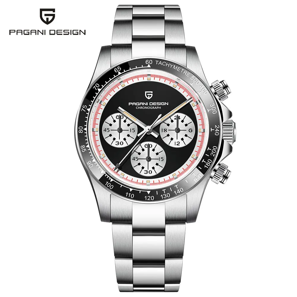 

Часы PAGANI DESIGN 40 мм для мужчин, роскошные, с сапфировым стеклом, водонепроницаемые до 100 м, многофункциональный хронограф, кварцевые мужские наручные часы VK63, подарок