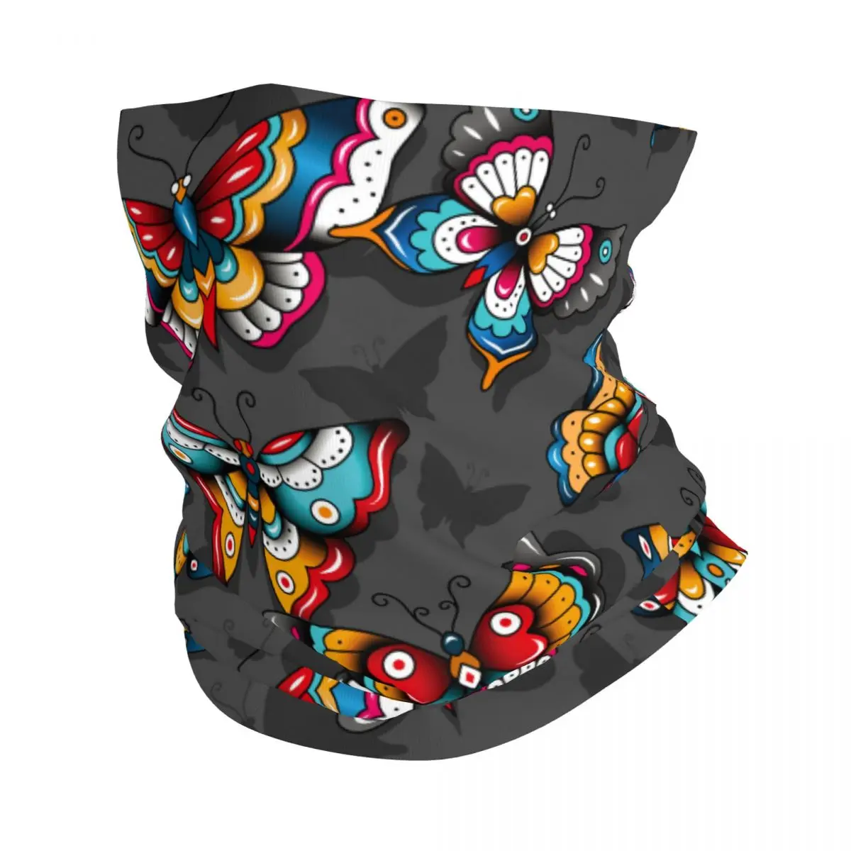 Tattoo Butterflies Thin Bandana Neck Gaiter Wrap Scarf Headband Neck Cover