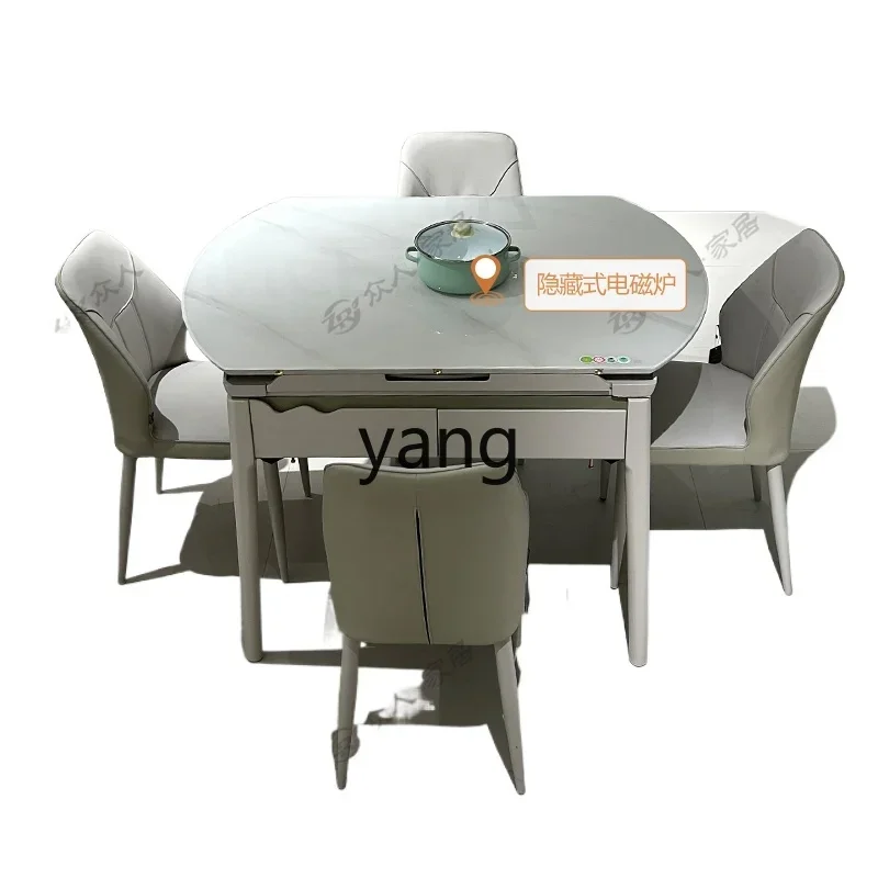 

Lh automatic mahjong machine integrated household rotating long table to round table optional induction cooker