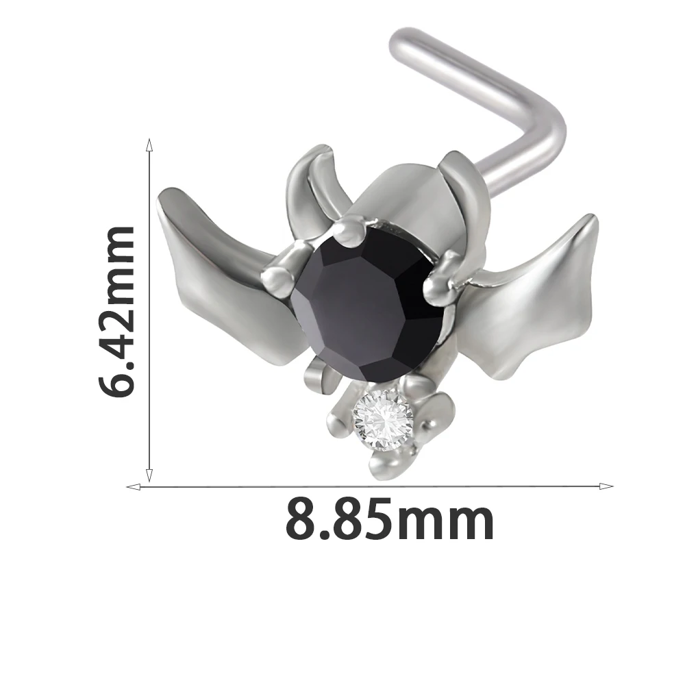 1PC Surgical Steel Nose Bone Ring Cz Cross flowers Butterfly Wings Top Screw Nose Piercing Retainer Holder Nazir Stud Jewelry image 3