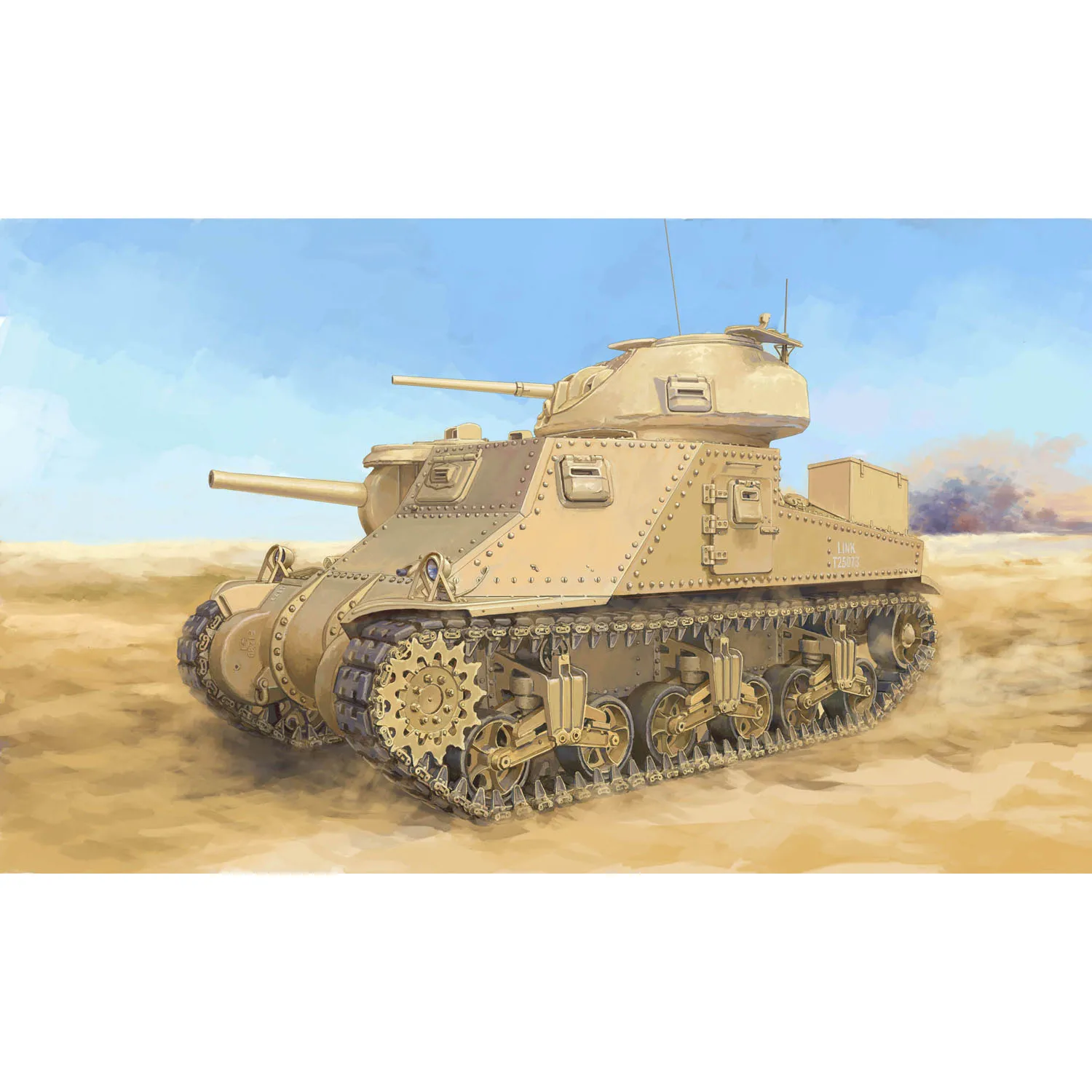 1/35 Scale Trumpeter I Love Kit M3 Grant Medium Tank Military Tracked Vehicle Static Display Model Building Kits Toy Hobby