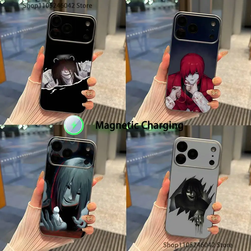 

H-HomicipherS Game для iPhone 17,16,15,14,13,12,11, Pro, Max, Plus, прозрачный серый чехол для телефона с магнитной беспроводной зарядкой