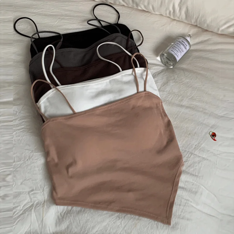 

Early Spring Svel Sexy Design Outerwear White Small Strap Women's Inner Match Vest Base irt Underwear Tube Top