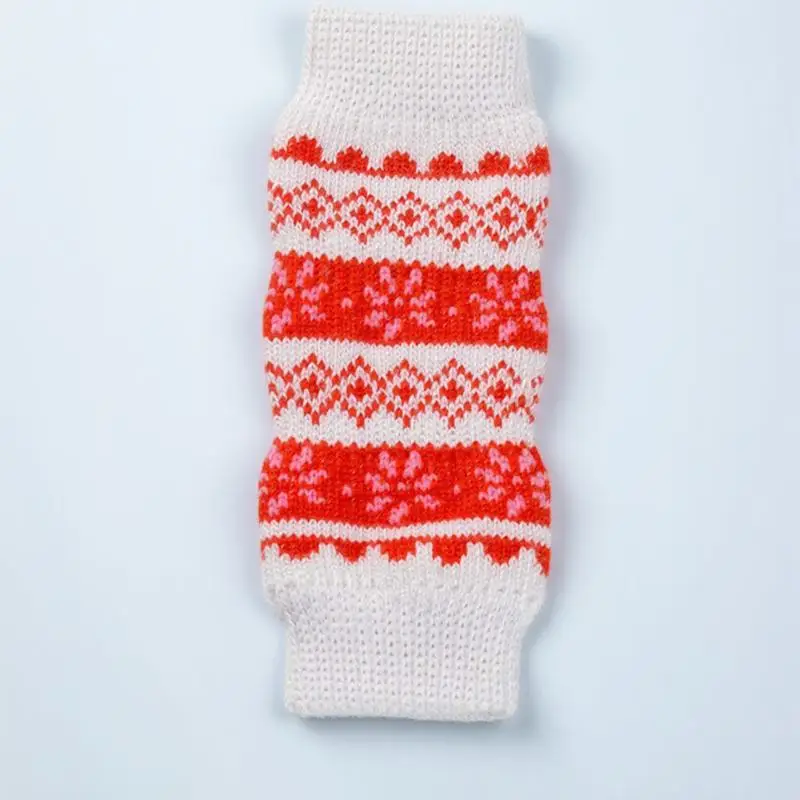 

4Pcs Pet Leg Sleeves Premium Cotton Anti-Urine Warm Knee Pads Elastic Mouth Design Dirt Proof Size S Christmas Snow