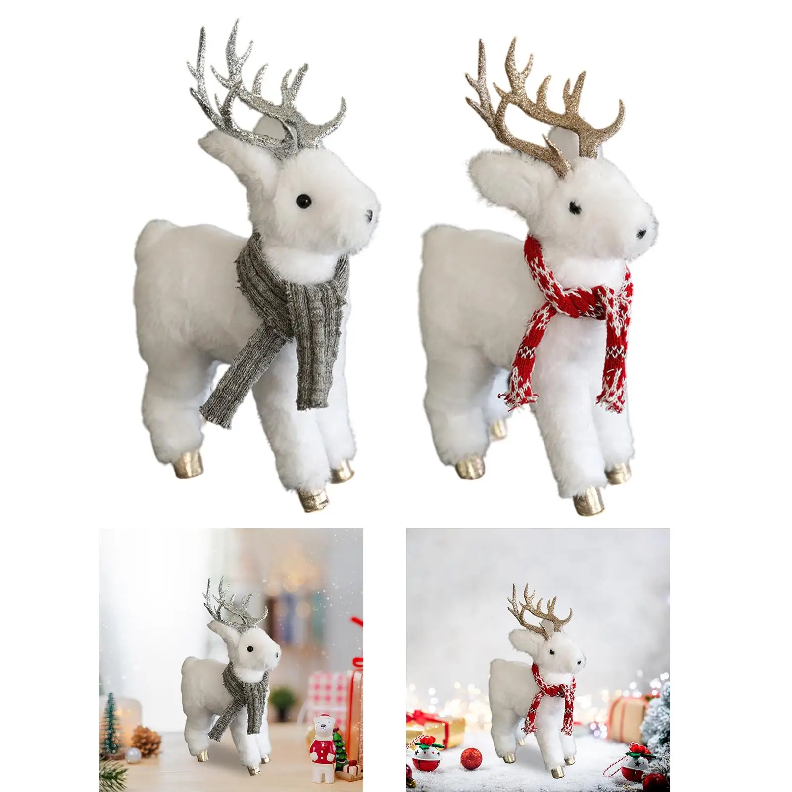 

Plush Reindeer Figure for Holiday Decoration Collectible Elk for Home Display