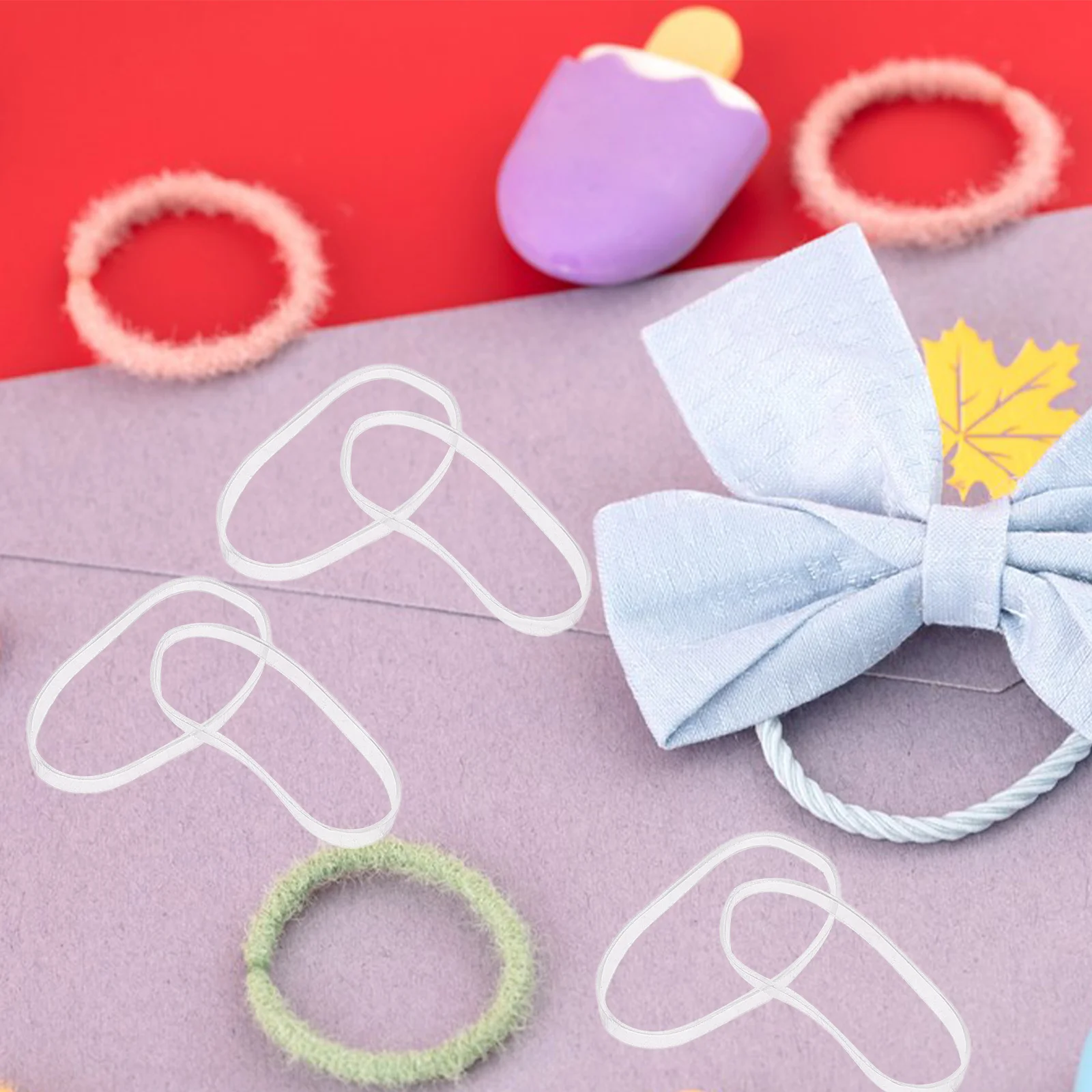 300 قطعة من أربطة الشعر المرنة الشفافة حامل ذيل حصان صغير شفاف للنساء الضفائر ربطات شعر صغيرة قابلة لإعادة الاستخدام ناعمة قابلة للتمدد #4