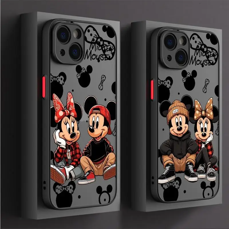 Disney Mickey Minnie Mouse Matte Case For Apple iPhone 11 13 15 14 Pro Max 12 Mini 7 8 Plus XR X XS SE 6 6S Shell Phone Cover