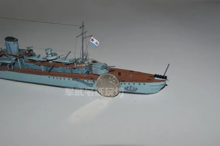 Escala 1:400, destructor soviético líder Taszkient Icebreaker Mikojan, Kit de modelo de papel, rompecabezas de juguete hecho a mano