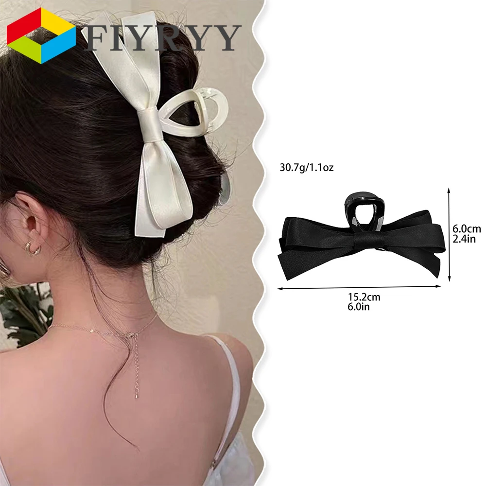 

Bowknot Hair Claw Big Satin Bow Hair Clips Vintage Baroque Satin Crab Hairpins Hair Claws Accessories for Elegant Women Girls