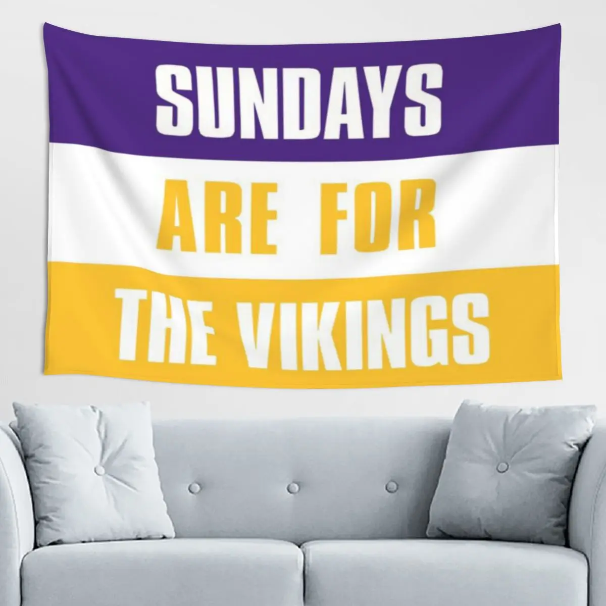 Dias de domingo são para os fãs de futebol do Minnesota Vikings, tapeçaria com tema de lua, tapeçaria retrô com animais, decoração chique