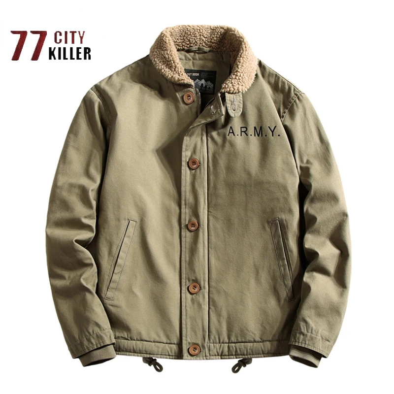 Vintage Winter Jacket Men Thick Warm Cashmere Liner Parka Male Outdoor Windbreaker Military Bomber Jackets Chaqueta Hombre M-6XL