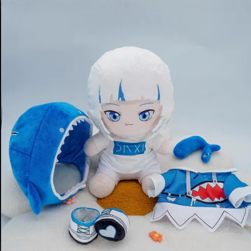 Leuke Gawr Gura Knuffel Anime 20CM Cosplay Shark Zachte Pop Plushie Figuur Kerstcadeau