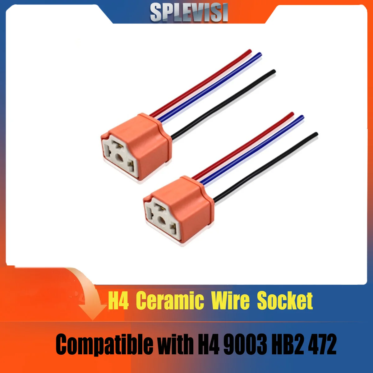 

High Quality Ceramic H4 Socket Connector Base Female Plug Adapter Copper Wires Harness Pigtail For Car HB2 9003 Headlights Bulbs