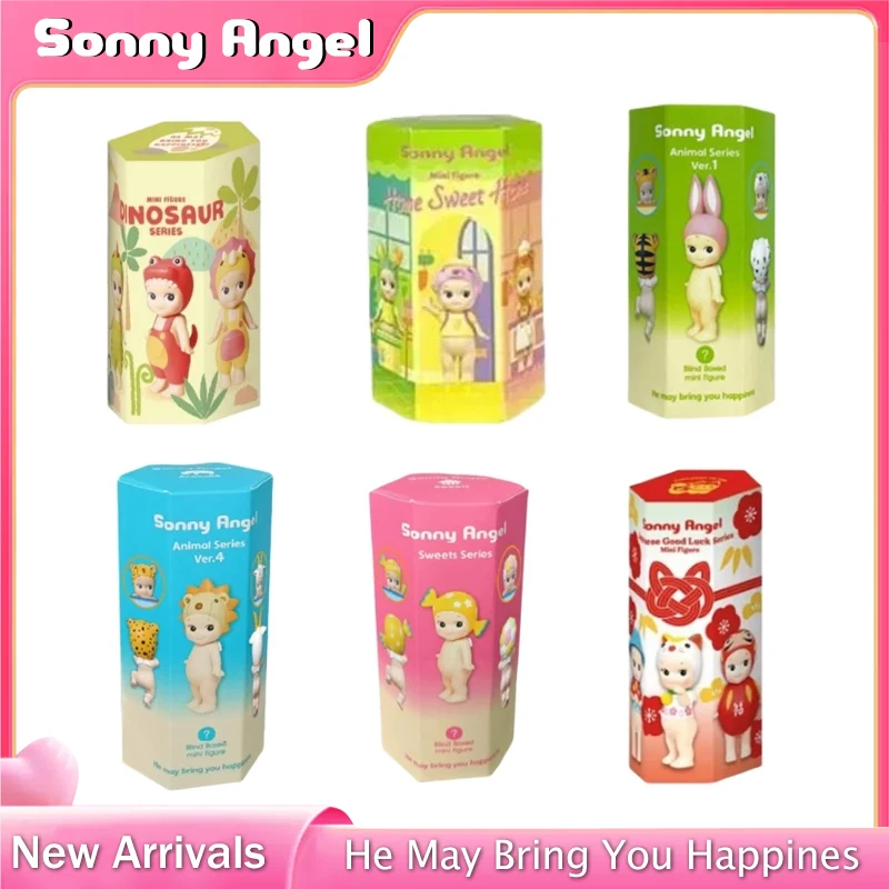 Sonny Angel dinosaurio buena suerte caja ciega serie de animales de ensueño Mini personaje de Anime modelo muñeca regalo de cumpleaños de Navidad para niños