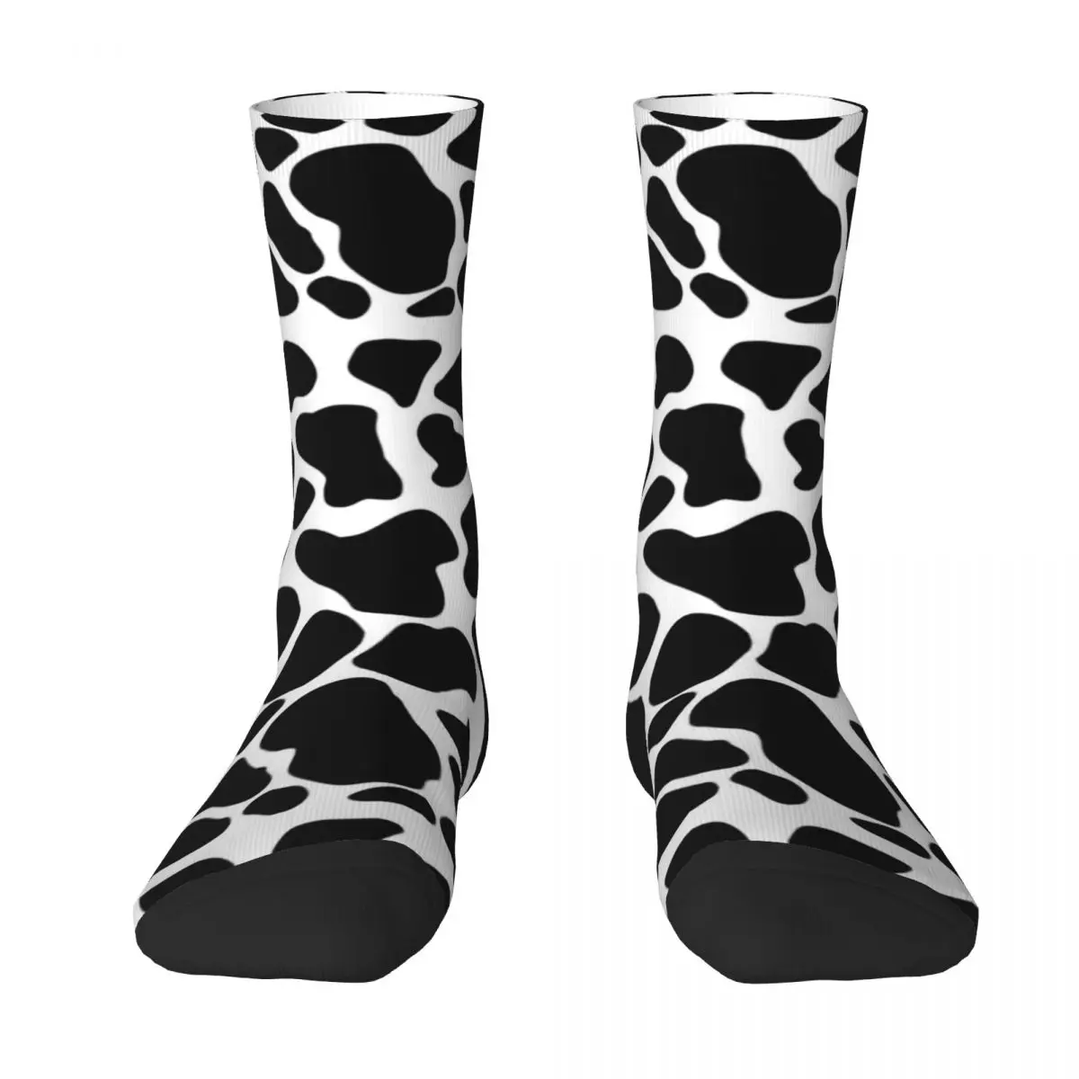 Cow Print Socks White And Black Spots Animal Casual Stockings Girls Breathable Running Sports Socks Autumn Anti Sweat Socks