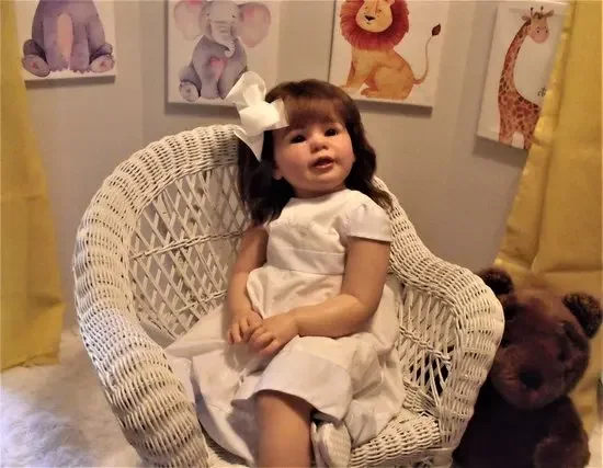 Customized limited Supply 28inch Reborn Baby Katie Marie With Hand-Rooted Hair Already Finished Doll With Different Dress