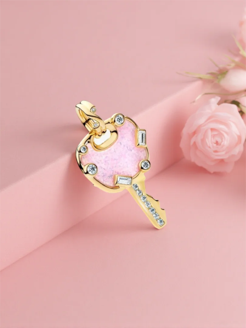 Inspirational Key to Success Pendant 925 Silver, Symbolic Jewelry Charm for New Beginnings, DIY Necklace Gift for Women Graduate