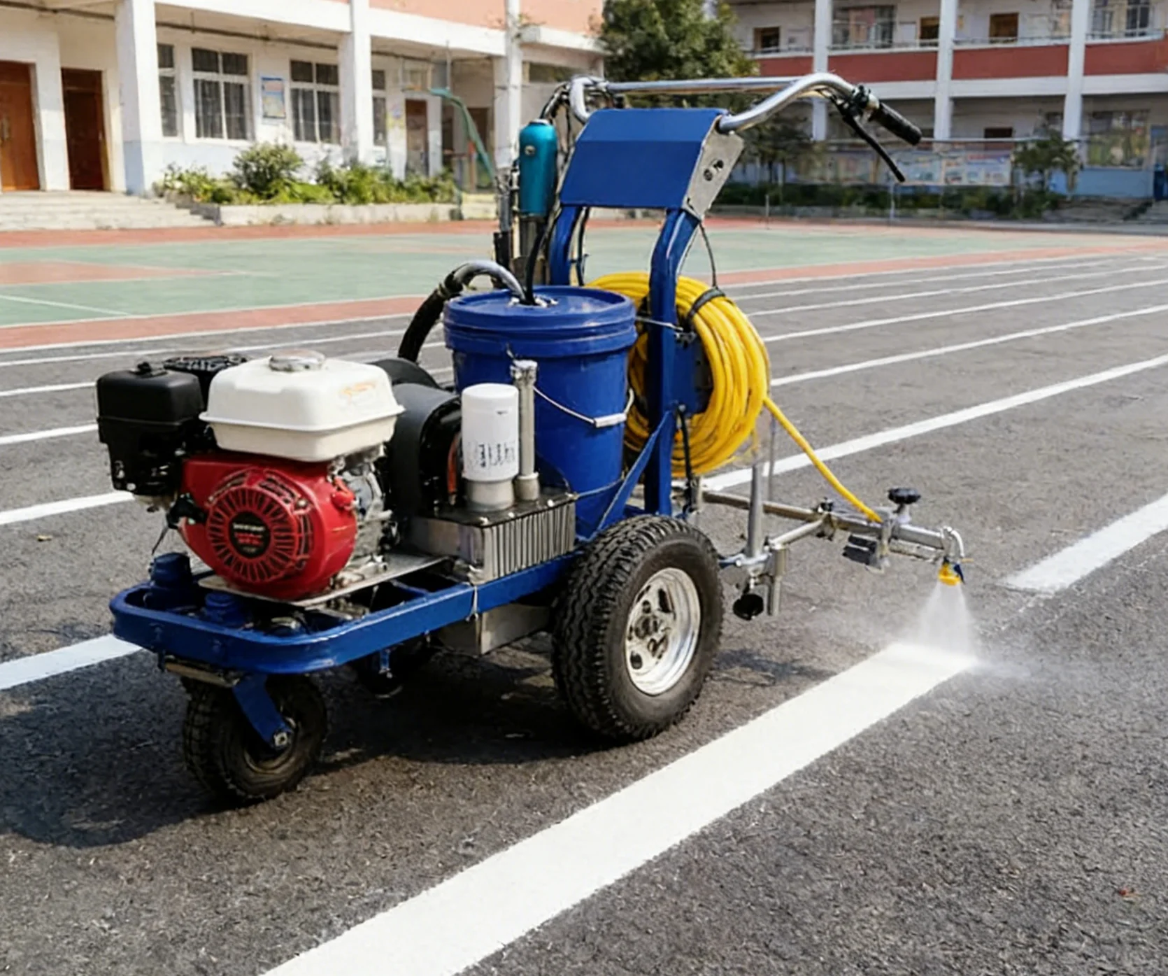 Customized Hand-push Driver-operated Airless Road Marking Sprayer with Large-capacity Hopper