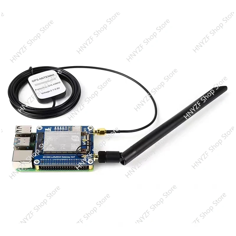 SX1302 868M/915M LoRaWAN Gateway HAT,For Raspberry Pi, Long Range Transmission, Large Capacity, Multi-Band Support