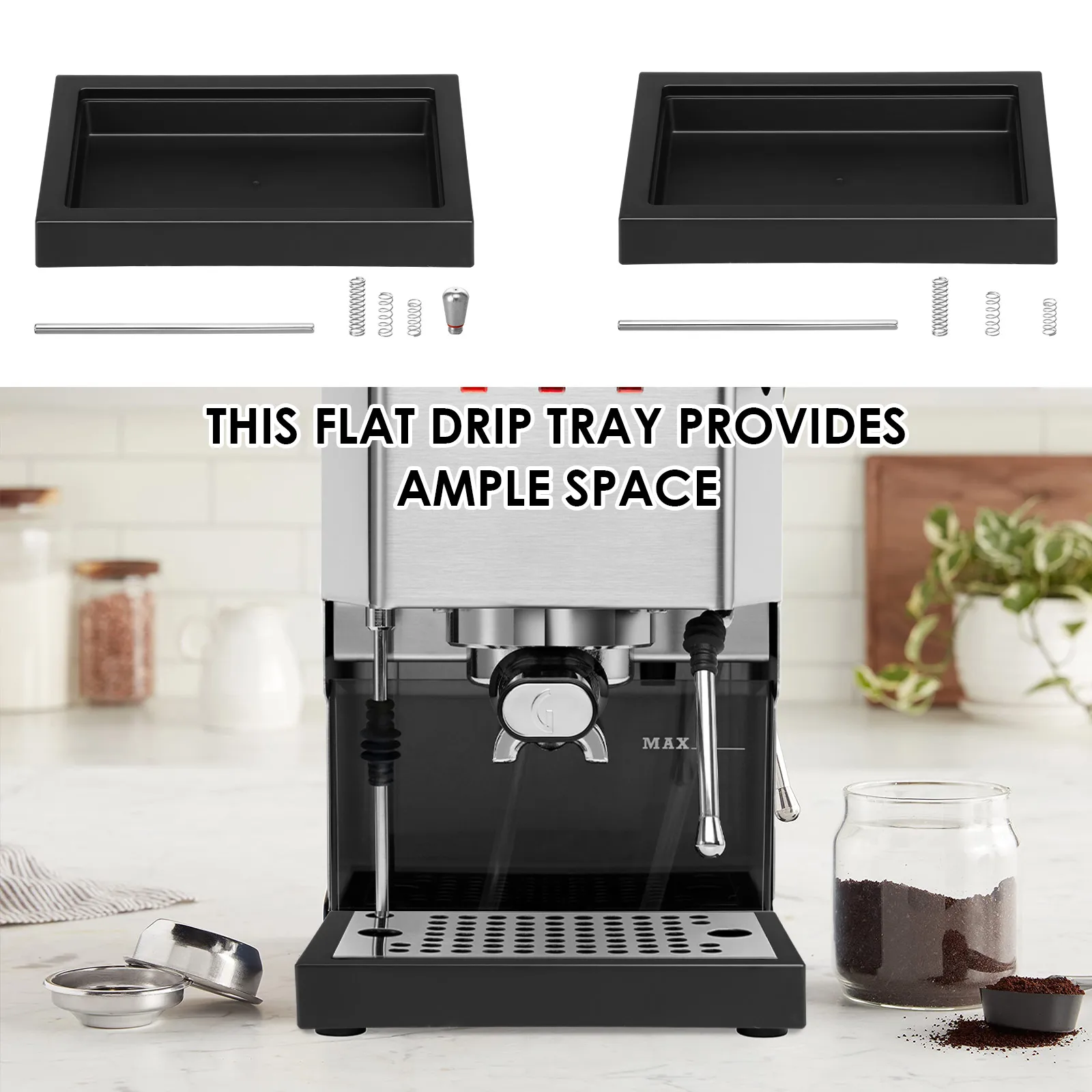 

Тонкий поддон для капель с сливной трубой из нержавеющей стали 6 9 12 бар Пружинный низкопрофильный поддон для капель Аксессуар для кофемашины Тонкий поддон для капель