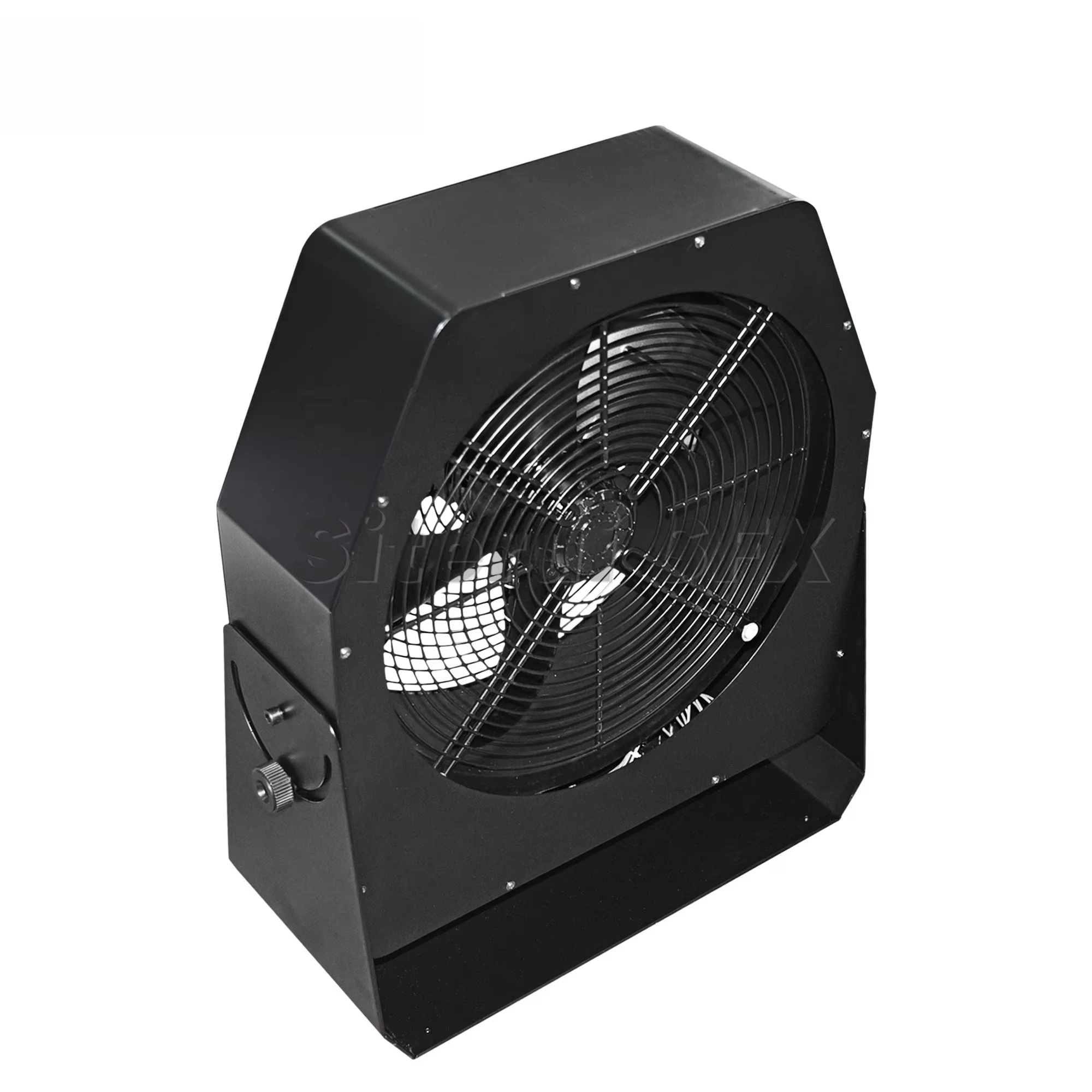 مروحة مسرح سوداء ذات 4 شفرات - مخرج عالي للرياح، DMX512 وجهاز تحكم RF للحفلات الموسيقية والنوادي والمناسبات