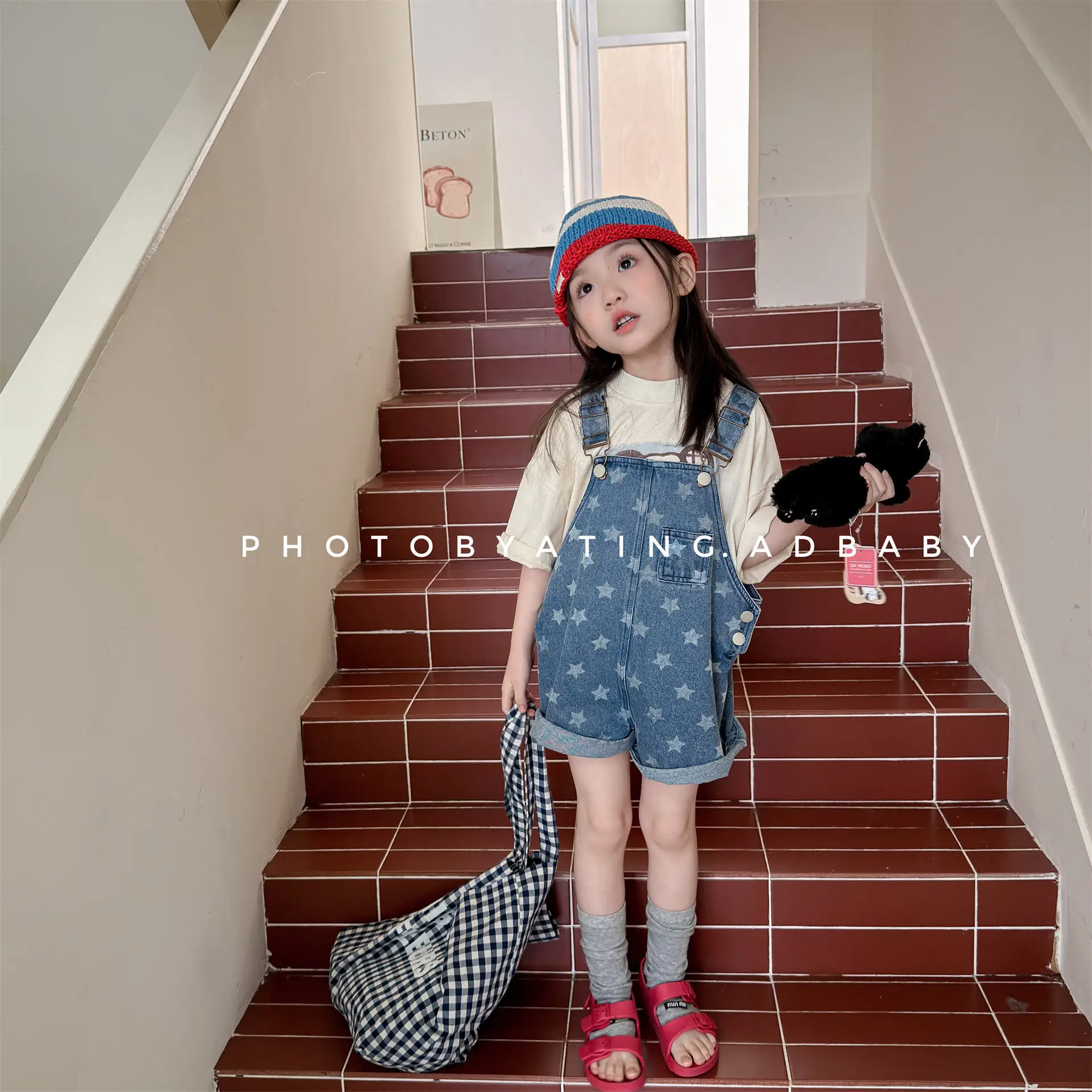 2026 Summer New Children Denim Overalls Girls Loose Strap Shorts Kids Sleeveless Jumpsuit Boys Jeans Baby Casual Pants