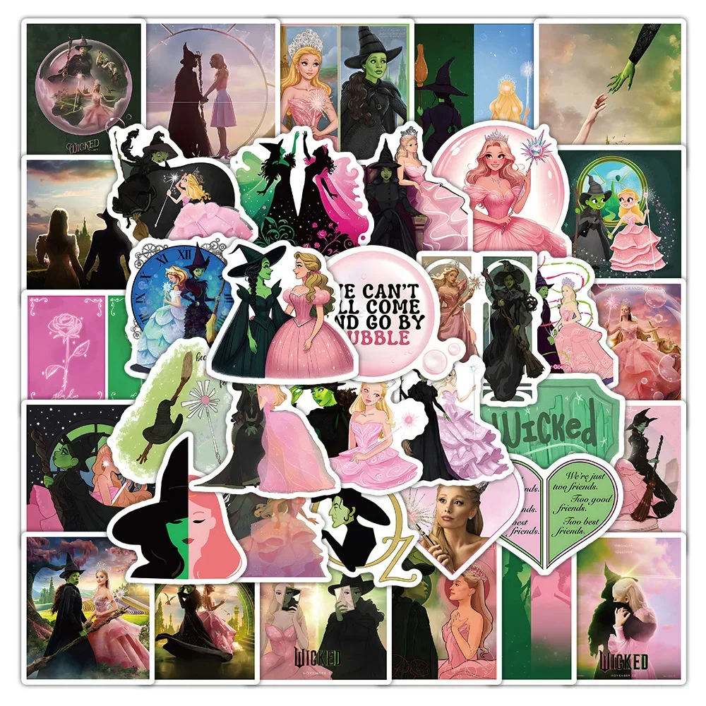 50PCS Wicked Part One Love Elphaba Glinda สติกเกอร์สติ๊กเกอร์ของเล่น DIY กระเป๋าเดินทางสเก็ตบอร์ดโทรศัพท์กระเป๋าจักรยานสติกเกอร์ของขวัญ