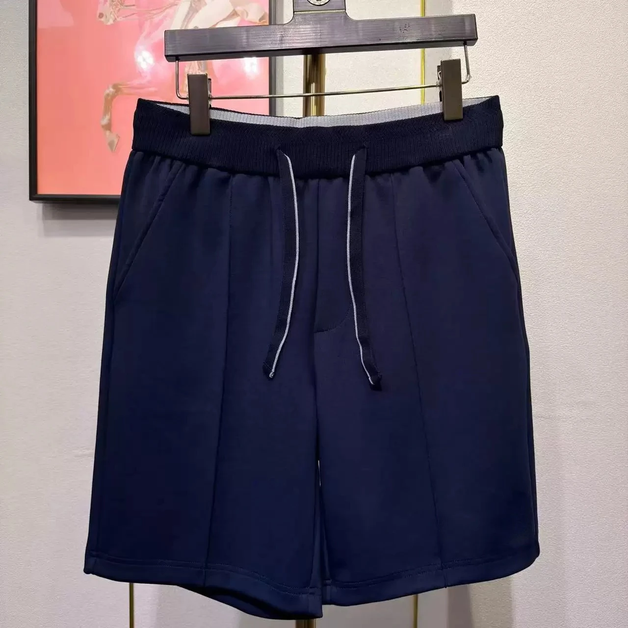 

Italian Summer Gentleman BC Space Cotton Casual Drawstring Straight Embroidered Breathable Shorts