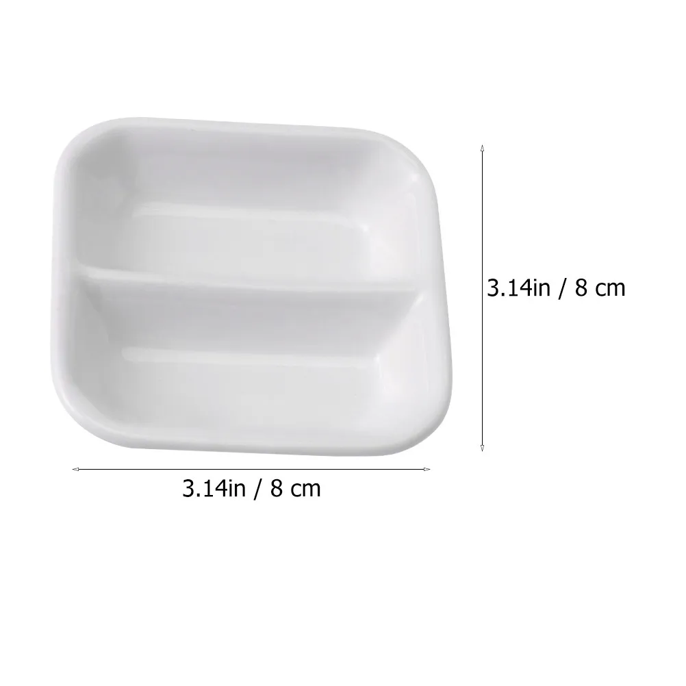 Pure White Ceramic Seasoning Plate Small Size for Salt Pepper Chili Powder Mustard Oil Vinegar Storage Household Restaurant Use
