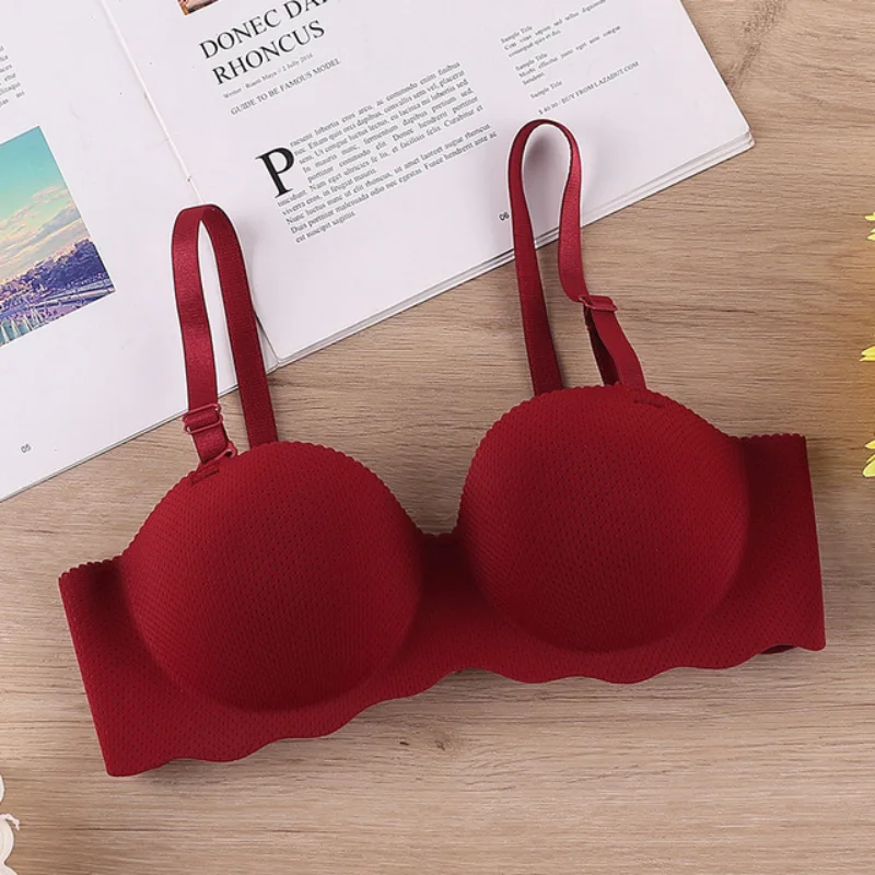 2022 Sexy Women Bra Seamless Push Up A B Cup Brassiere Female Wireless Bra Detachable Shoulder Straps Solid Underwear Bralette