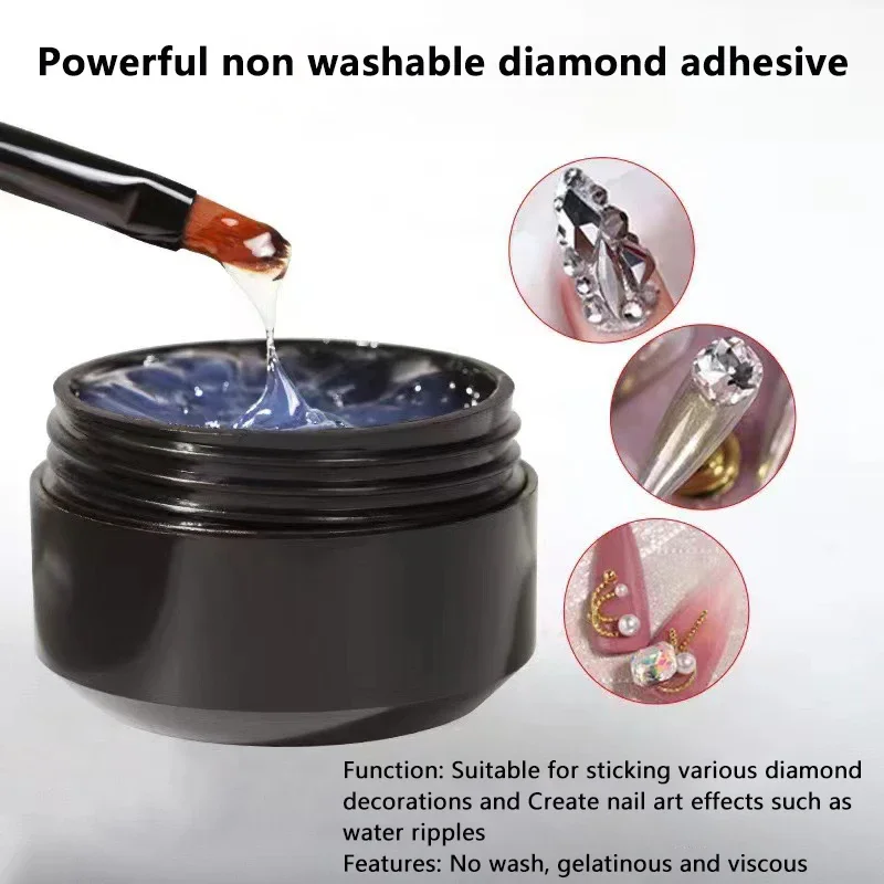 Pegamento de diamantes de imitación para uñas, 20ml, fuerte, sólido, sin limpiar, Gel adhesivo para joyería, gemas de cristal de diamante, pegamento para quitar puntas, herramientas de manicura