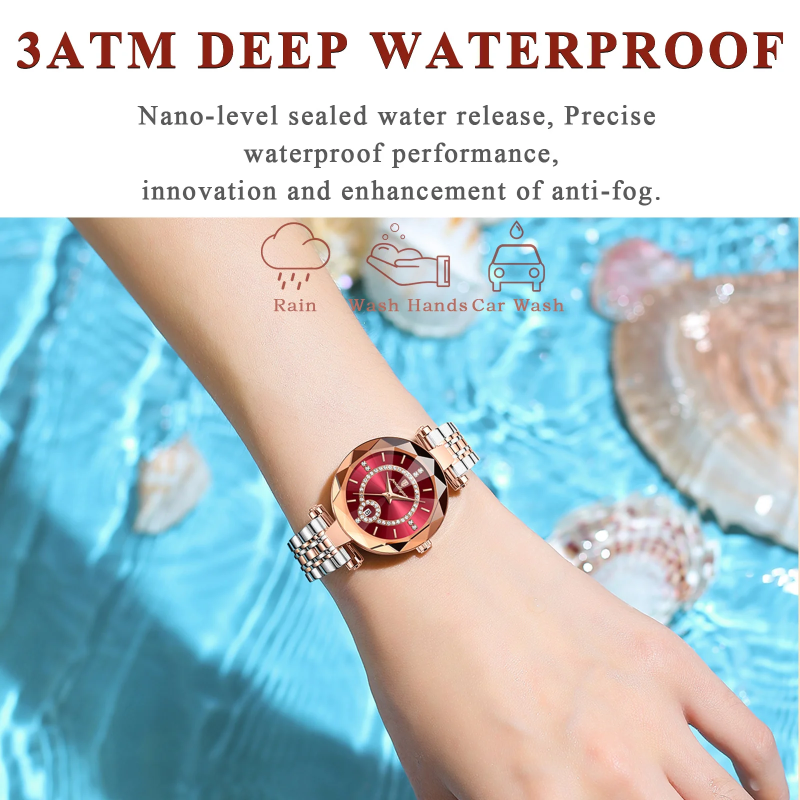POEDAGAR New Fashion Watches For Woman Waterproof Stainless Steel Date Quartz Ladies Watch Luxury Elegant Women Wristwatch reloj