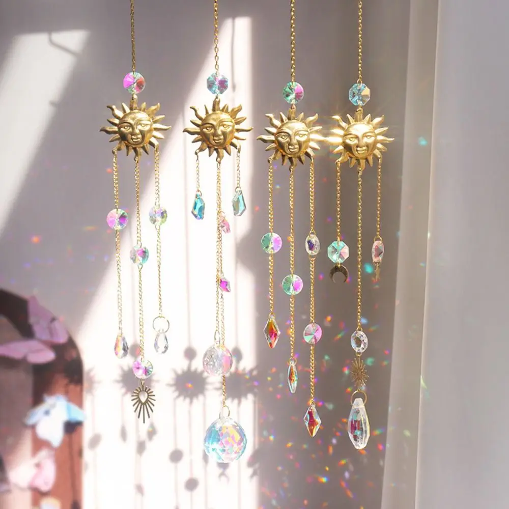 

Gold color Crystal Wind Chime Crafts Gift Yard Hanging Decor Sun Catcher Hanging Ornament Wedding Party Supplies