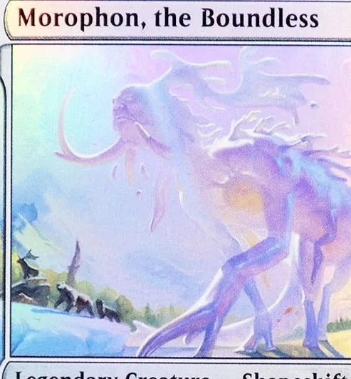 

(Morophon, the Boundless) Foil/Holo TCG Magical Proxy Black Top Quality Proxy Playing Cards Gathering Board Game Trading Cards