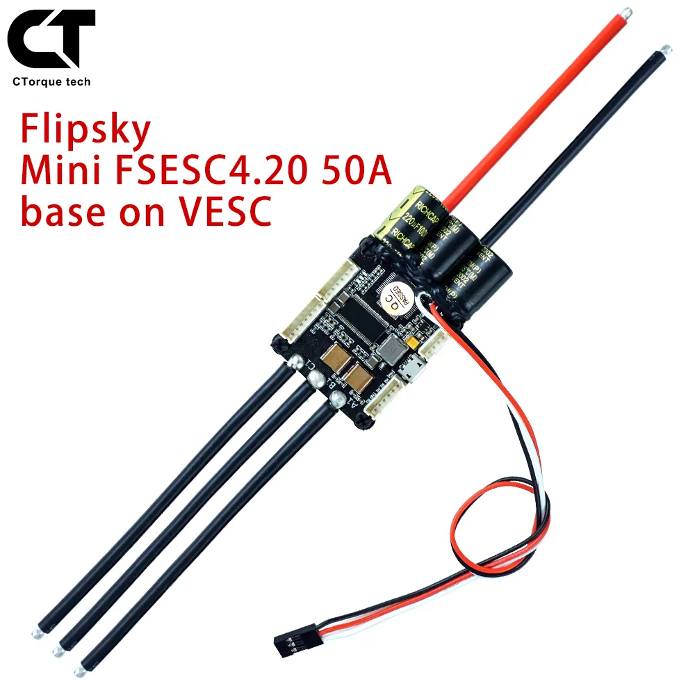 

Flipsky Mini FSESC4.20 50A base on VESC® 4.12 with Aluminum Anodized Heat Sink for electric skateboard off road go kart ctorque