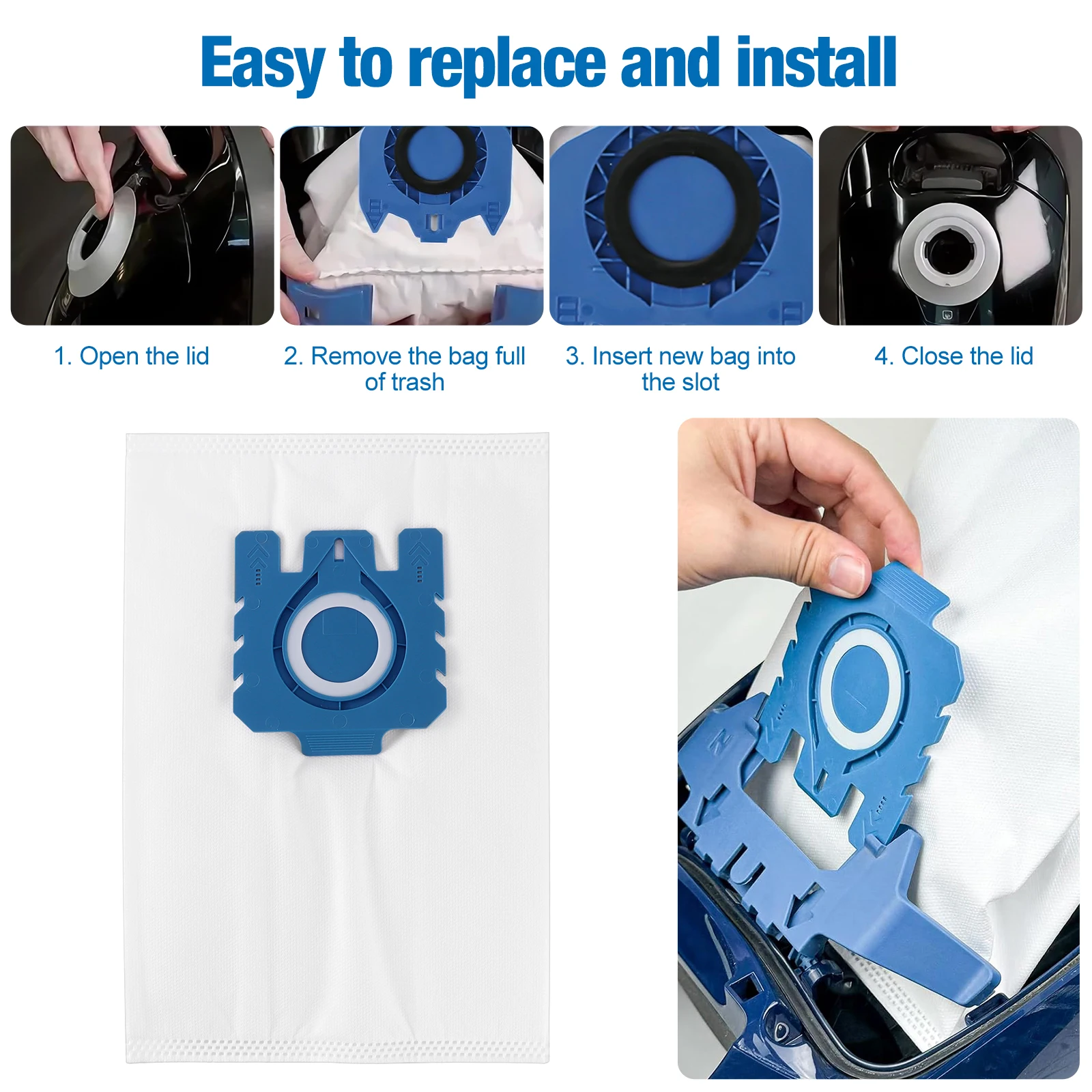 8x لأكياس Miele GN C1 C2 C3 مكنسة كهربائية S2 S5 S8 S5211 S5210 هوفر الغبار #6