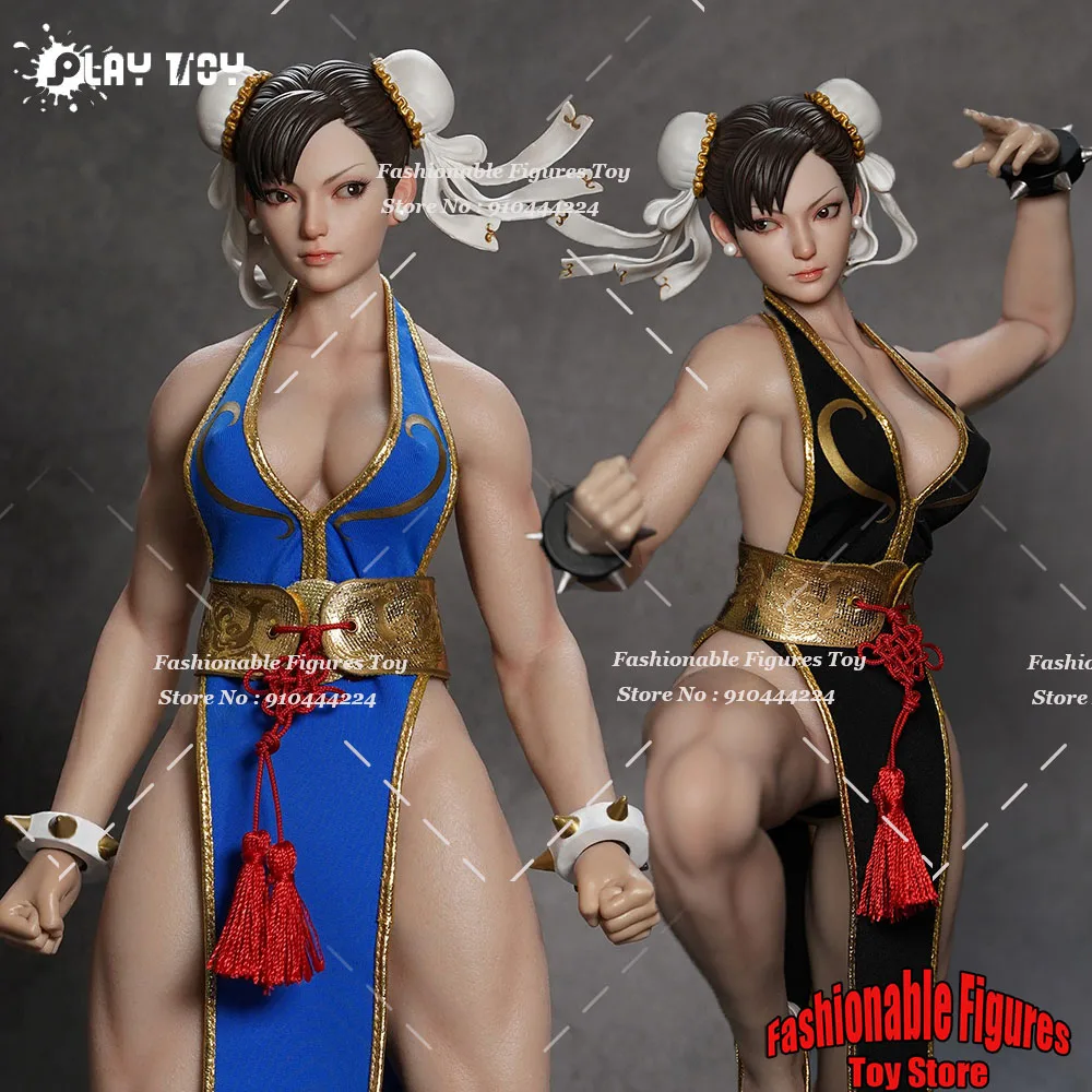 

PLAY TOY P023 1/6 Female Soldier Street Fighter Chun-Li Beauty Anime Game Fighter Girl 12inch Action Figure Body Dolls