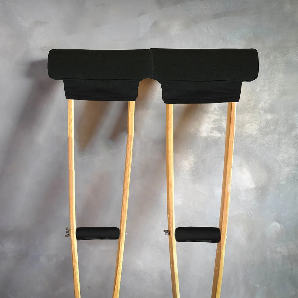 

1 Set Comfortable Walking Stick Underarm Padded Covers Crutch Cushions Black Durable Soft Lightweight Portable Auxiliary Tool