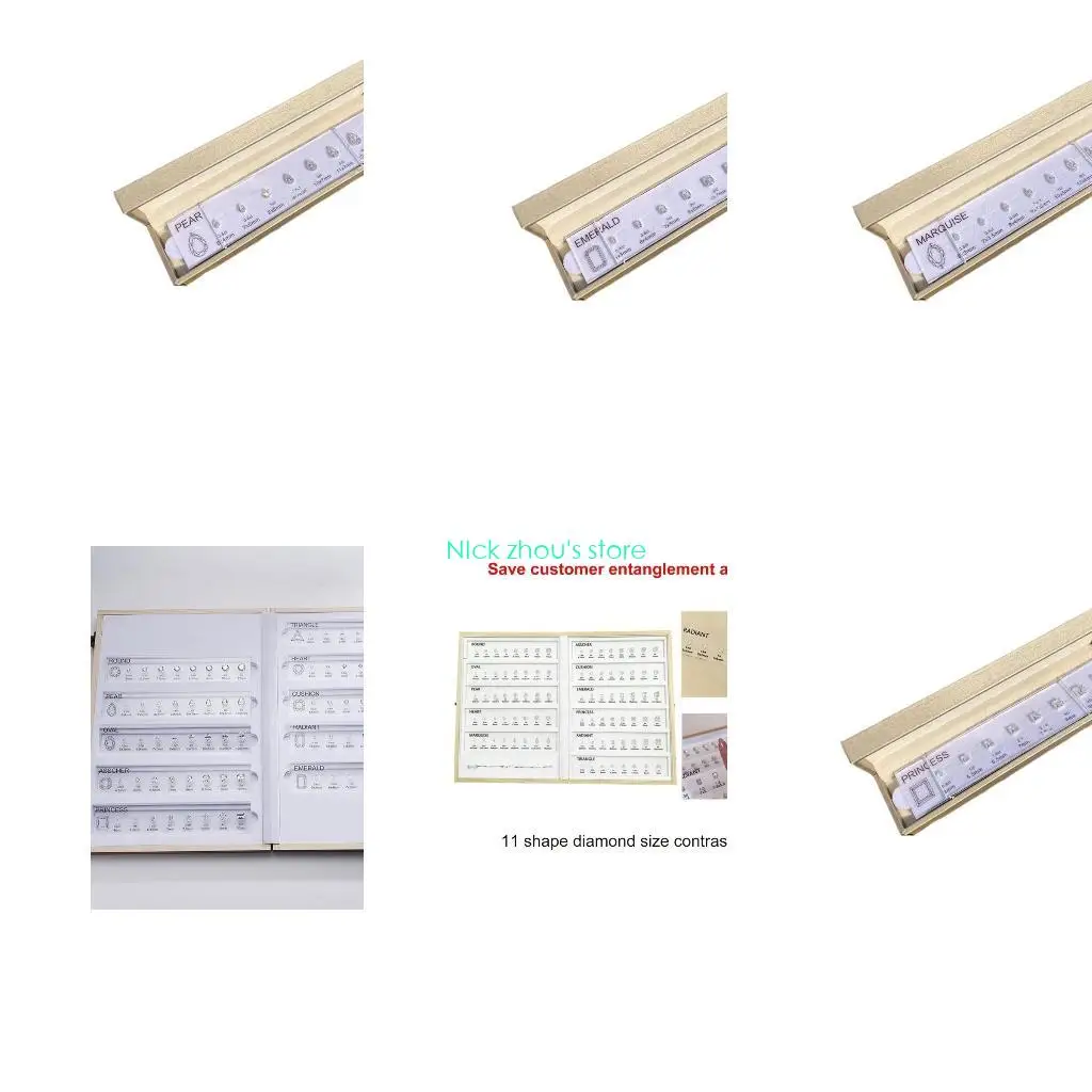 

E15E Accurate Rings Size Reference and Gemstones Chart with Cubic Zirconia Materials