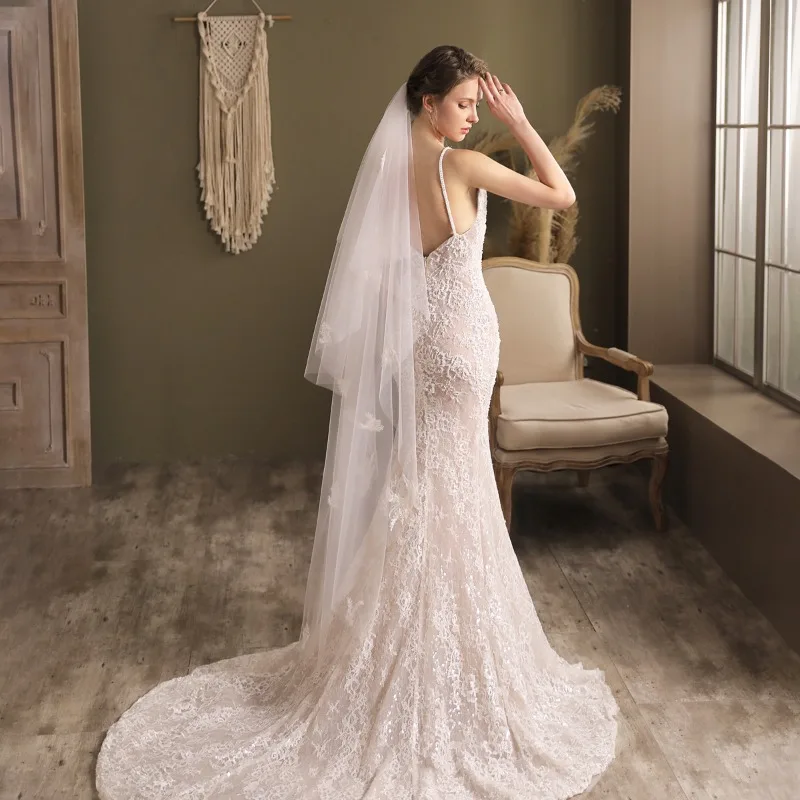 

V822 Exquisite Double Lace Lace Bridal Veil