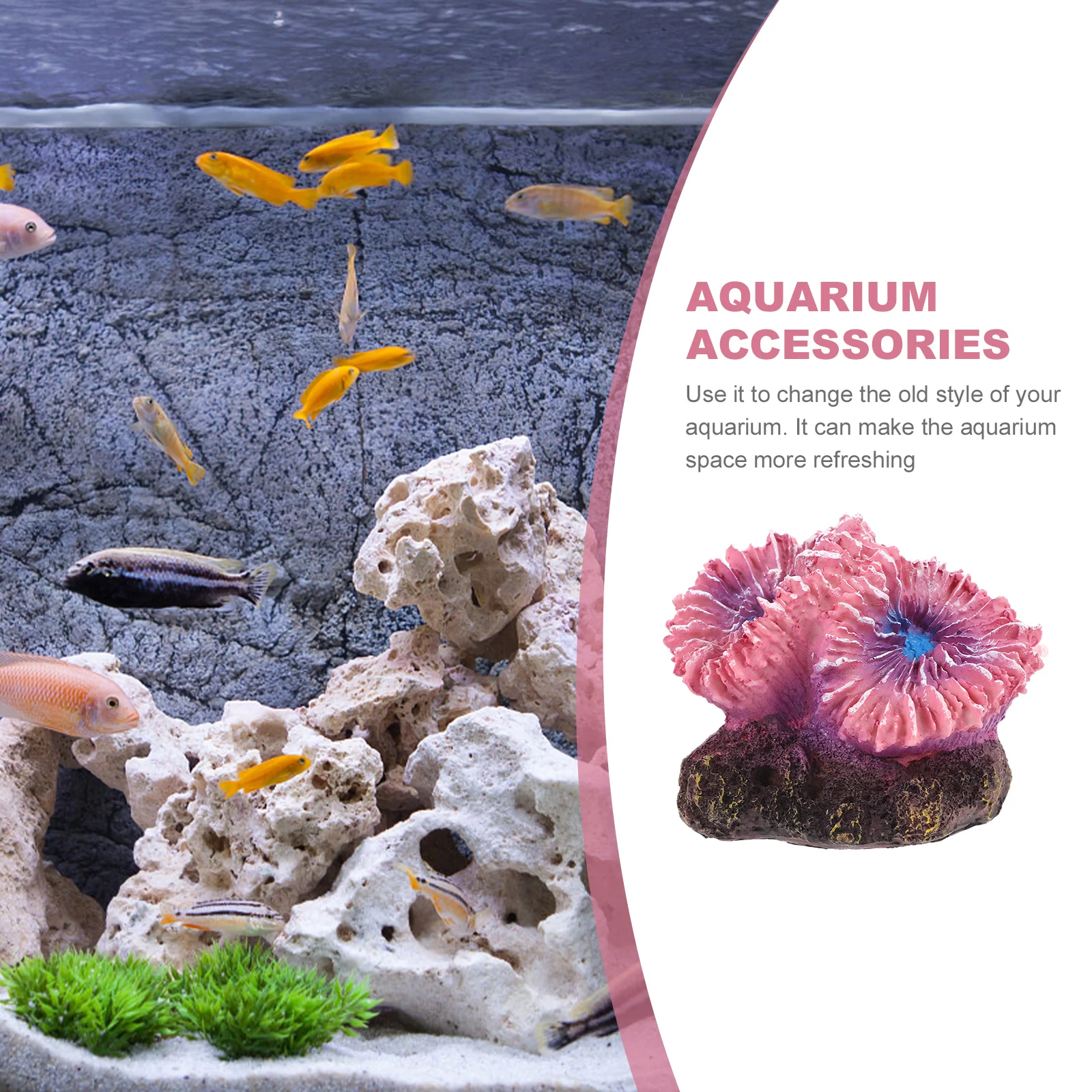 Artificial Aquarium Coral Reef Ornament Small Fish Tank Decoration Landscape Resin for Freshwater Saltwater Fish