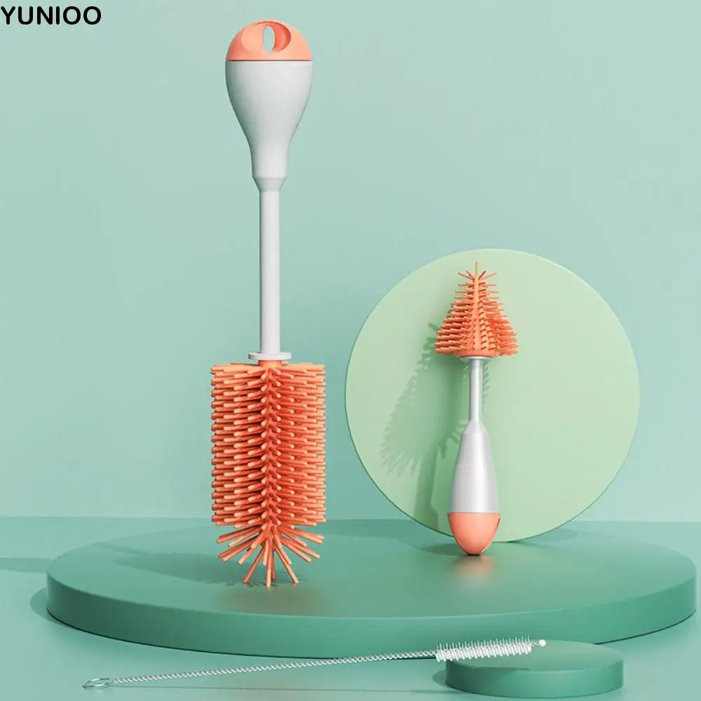 

Набор щеток для детских бутылочек с вращением на 360 градусов, универсальное подвесное отверстие, наборы для чистки сосок 3 в 1, термостойкие съемные