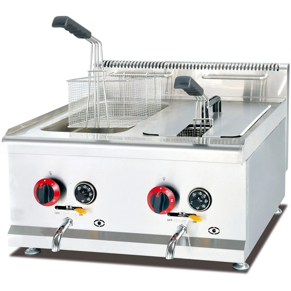 Hurtowa Frytownica Prasa Powietrzna ze Stali Nierdzewnej 26l do Restauracji, Komercyjna Frytownica na Gaz LPG