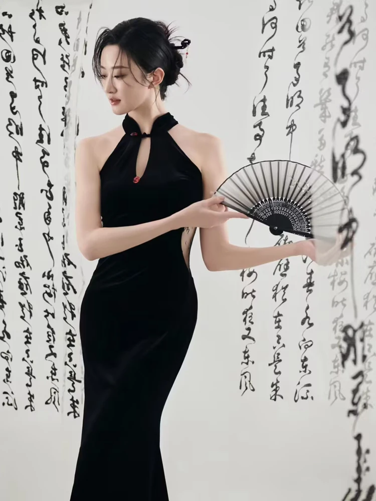 

Новый винтажный костюм для студийной фотосъемки: облегающее платье-ципао в китайском стиле для девушки, для художественных портретов, ретро-фотосессий и тематических фотосессий в стиле живописи