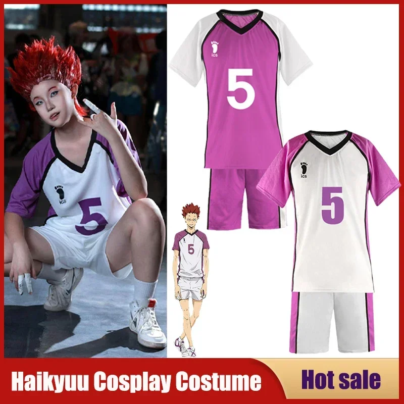 Anime Haikyuu Cosplay Costume Shiratorizawa High School Sportswear Volleyball Club Jersey Uniform Tendou Satori T-shirt Full Set